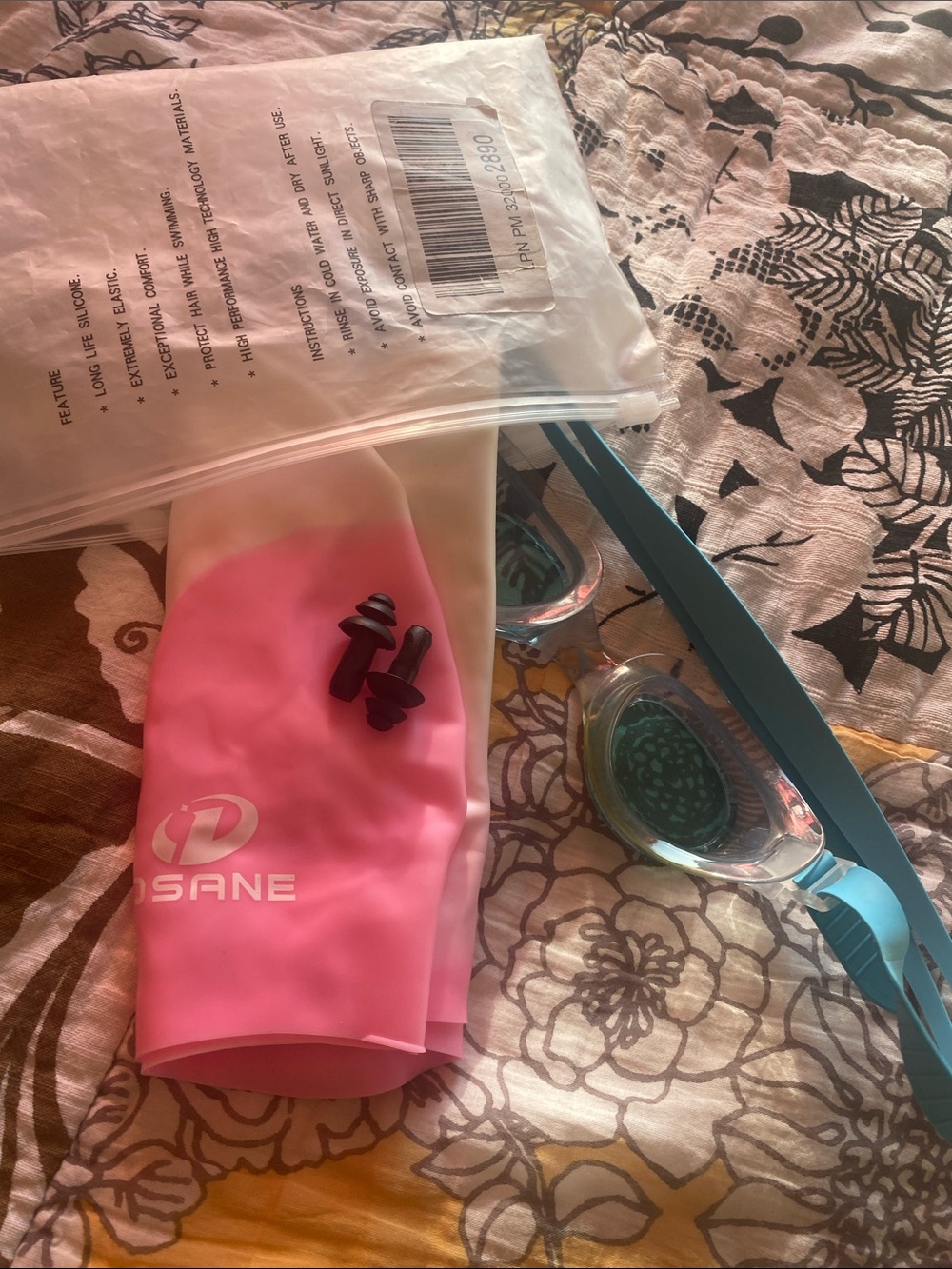 Pink Swim Cap — Women's Silicone Swim Cap
